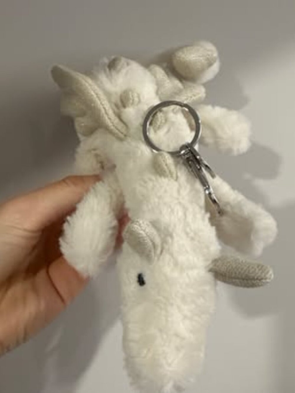 Jellycat Snow Dragon Bag Charm